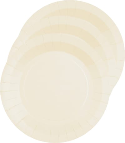 Santex Bordjes karton - 10x - rond - creme wit - 22 cm - feestbordjes