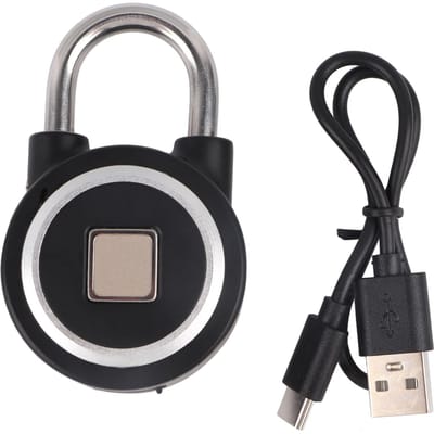 Vingerafdruk Hangslot Bluetooth App Bediening IP65 Waterdicht Veiligheid Elektronisch Slot voor Kast Lade zwart
