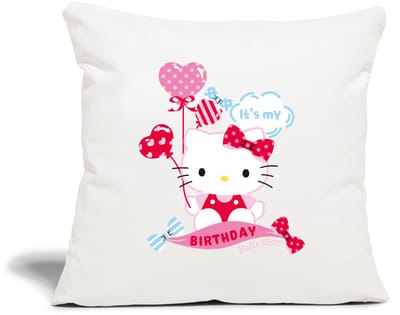 Hello Kitty Met Ballonnen Jarig Ontwerp Sierkussenhoes, 45 x 45 cm