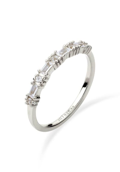 Elli PREMIUM - Ring - Ring met Stenen Dames Topaas Baguette Geslepen Diamant Geslepen Wit 925 Sterling Zilver Avondkleding -