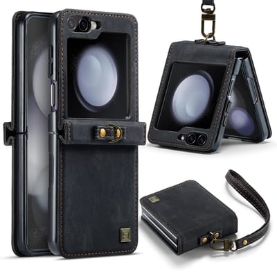 Luxe Flip Case met Polskoord voor Samsung Galaxy Z Flip 7 _ Zwart