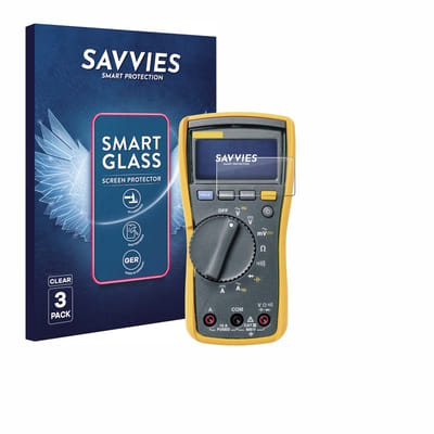 3 Stuks Savvies Screenprotector - geschikt voor Fluke MultiMeter 115 - beschermfolie glas transparant