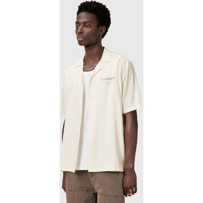 AllSaints Underground Ss Shirt Sapped White Größe: XL | Casual hemden Outlet | Herren | Weiß