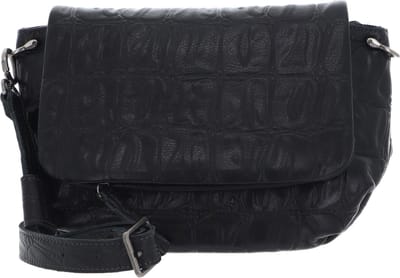 FREDsBRUDER Leren Schoudertas Crolinchen Flap Bag Black Zwart