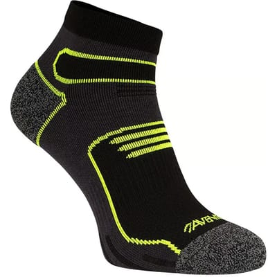 Avento Sport Enkelsokken Heren - 2-Pack - Zwart/Fluorgeel - 35-38