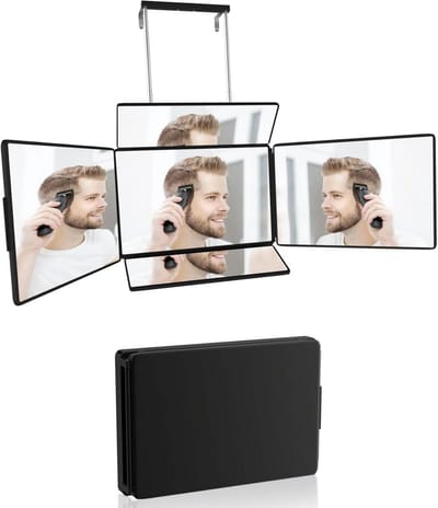 5-weg spiegel voor zelf knippen, scheren en make-up - inklapbare 360° spiegel met verstelbare hoogte
