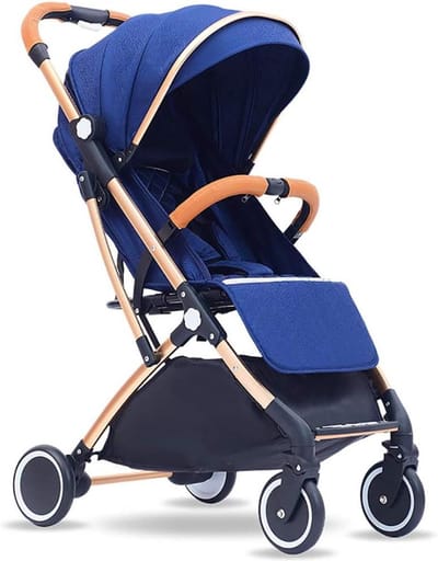 Kinderwagen - Babybuggy - Veilig op pad - Verstelbare rugleuning - 7 kg - Blauw
