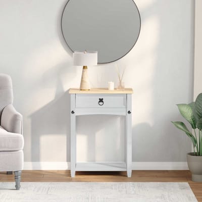 vidaXL - Console - tafel - Wit - 55 - x - 35 - x - 73 - cm - Massief - grenenhout