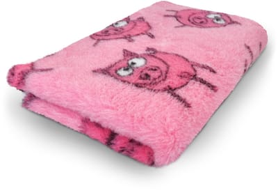 Vet Bed - Farm Animals - Pinky Piglet - Antislip Hondenmat - 75 x 50 cm - 2 Stuks - Waterafstotend - Latex Antislip - Benchmat Hond - Hondendeken - Hondenkleed - Machinewasbaar