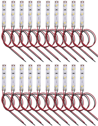 Dailygoody - Voorbekabelde ledstrips - Warmwit - Zelfklevend - 12 V ~ 18 V - Ideaal voor verlichting - 20 stuks - 3 leds