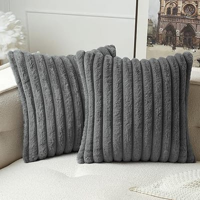 Set van 2 pluche fluwelen kussenhoezen 45 x 45 cm - Comfortabele decoratieve kussenslopen voor woonkamer en slaapkamer