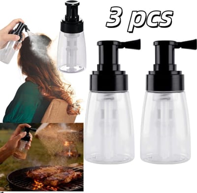 3 stuks Haarpoedersprayfles - navulbare draagbare applicator voor föhnpoeder - applicator voor haarvezels - stylingtool voor de kapper - 6*6*14,8 cm - voor thuis- en salongebruik - zwart