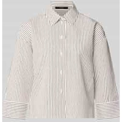 relaxed fit overhemdblouse van viscosemix model 'Zaskia'