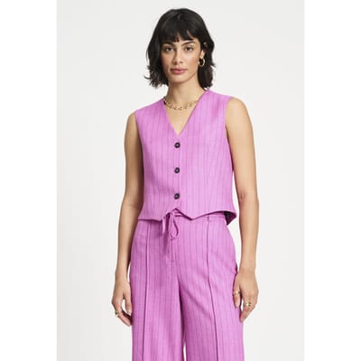 POM Amsterdam Gilet - Rose Doux Striped Size: 42 | Vests Outlet | Dames | Roze