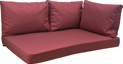 Madison - Loungekussen - Tuinkussen - Palletkussen - Rugkussen - Waterbestendig - 4-delig - 120 x 80cm - Manchester Rood