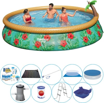 Fast Set Paradijs Bloemen Rond 457x84 cm - Slimme Zwembad Deal