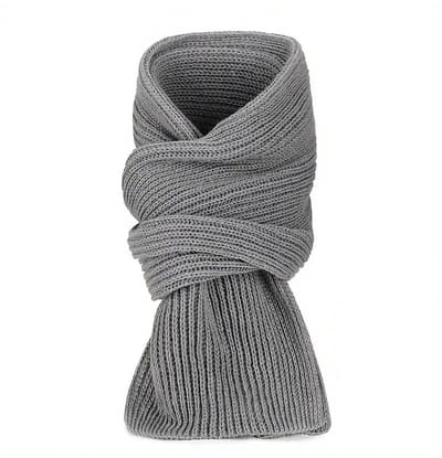 Sjtoer® - Elegante winter sjaal - Grijs - voor Mannen en Vrouwen - Effen Kleur - Gebreide Stijl - Kerstcadeau - Feestdagen