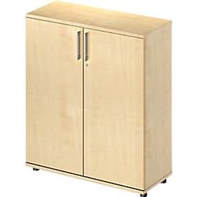 Draaideurkast TETRIS WOOD – B 1000 x D 421 x H 1160 mm (hoogte inclusief glijders) – 3 OH - ahorn decor – ons merk Schäfer Shop Genius