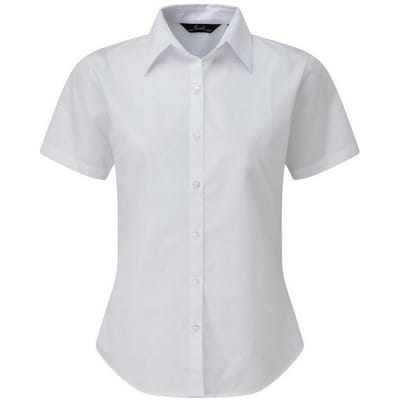 Premier Popeline blouse met korte mouwen / Gewoon werkoverhemd (Wit)