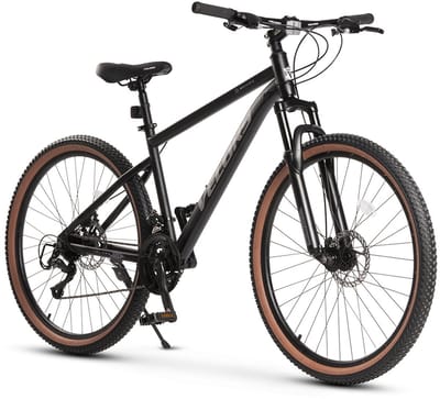 Merax Velors 27.5 Inch Mountainbike - 21 Versnellingen - Dubbele Schijfremmen - 100mm Voorvering - Dubbelwandige Velgen - Fiets voor Volwassenen 160-175 cm - Zwart Grijs - 85 Procent Voorgemonteerd