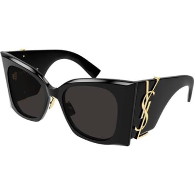 Saint Laurent Letter Logo Metalen Neuspads Onregelmatig Montuur Zonnebrillen Dames zonnebrillen Zwart SLM119F-BLAZE001 Basic Packaging-Eyeglass Case,F