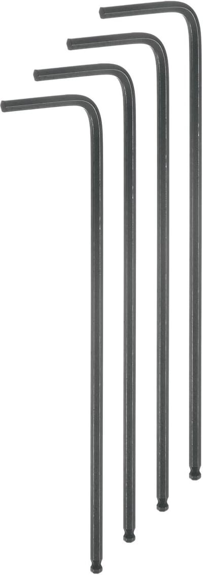 Inbussleutels met kogelkop, 2 mm, metrische inbussleutel met lange arm, L-reparatiegereedschap van chroom-vanadium-staal voor reparaties thuis, zwart