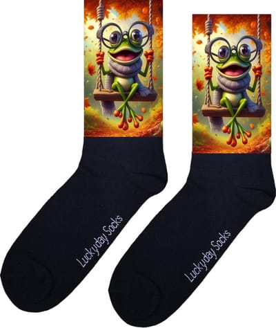 Kikker sokken - Verjaardags cadeau - Opkikker - grappige sokken - Print sokken - vrolijke sokken - valentijn cadeau - Kerstcadeau - Kerstkado - leuke dames en heren sokken - moederdag - vaderdag - Sokken waar je vrolijk van wordt - Maat 37-44
