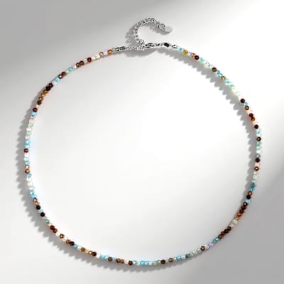 Cavill - Zilveren Damesketting - 925 Sterling Zilver met 38,5 ct Cognac Zirkon Rond - Verstelbaar & Elegant