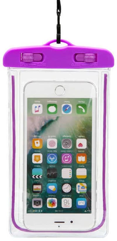 Telefoonhoesje voor onderwater - Waterdicht hoesje voor telefoon - Paars - Telefoontasje voor onderwater - Zwemmen met telefoon - One size - Met koord - CHPN