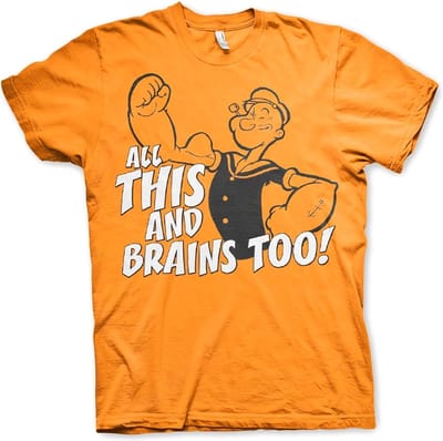 Popeye All This And Brains Too T-shirt oranje