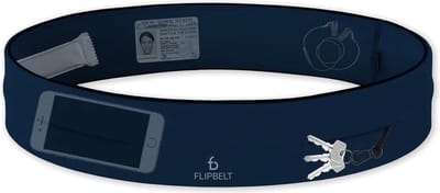FlipBelt Classic - Running Belt – Hardloopriem voor Telefoon, Water en Meer – Unisex - Donker blauw - L