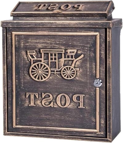Brievenbus Muurbevestiging - Buitenpostbak - Post Ontvangen - Afsluitbaar met sleutel - 112 x 49 x 161 inch - Zwart
