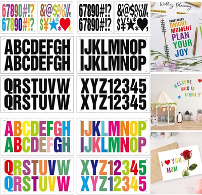 Allecto - Zelfklevende Lettercijferstickers - Multifunctioneel - 21 x