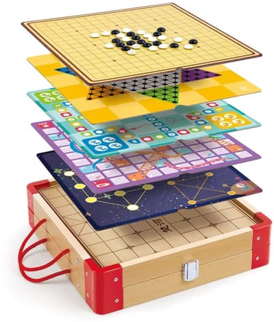 Hape klassieke spellen collectie 22-in-1 gezelschapsspellen set.