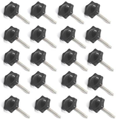 Dailygoods- Handknop 25mm - 20 Stuks - Mannelijke Draad - Aanscherping Schroef - Roestvrij Staal - Hoogwaardig Kunststof - Aansluitknop