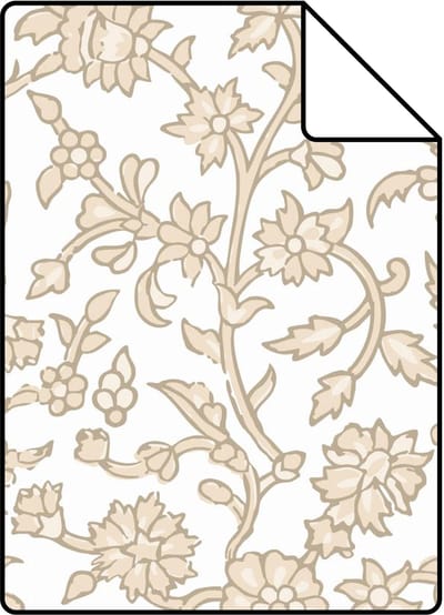 Proefstaal ESTAhome behang vintage bloemen beige - 26.5 x 21 cm - 131518-S