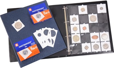 Hartberger muntalbum met munthouders - het veiligste muntenalbum voor al uw munten en penningen - verzamelalbum - inclusief munthouders