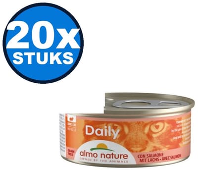 20x Almo Nature Daily Mousse - Zalm - Kattenvoer Natvoer - 85g