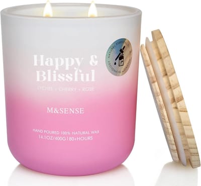 Geurkaars in glas met Lychee, Kers en Roos geur