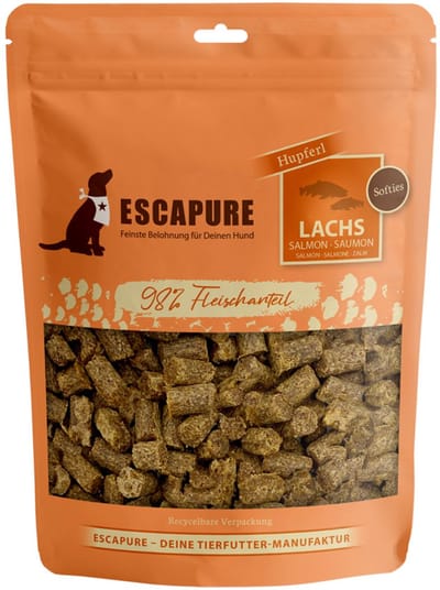 Escapure soft trainingssnack - Zalm hondensnack zacht – omega 3 snack voor hond – Graanvrije hondensnoepjes zalm
