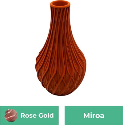 Miroa design vaas – Decoratieve vaas - Rose Gold - 3d geprinte vaas – geschikt voor droogbloemen - 20CM