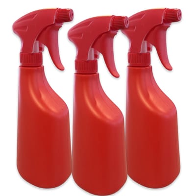 MAUS spray bottle sprayflacon rood - 3 stuks plantenspuit met trigger- professioneel - met schaalverdeling