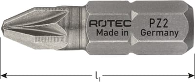 Rotec PRO Bit PZ1 (Pozi) L 25mm 2 stuks