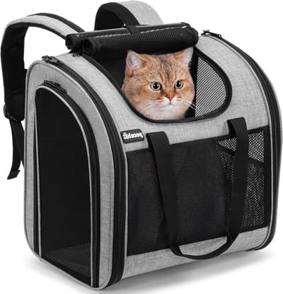 Draagbare en Vouwbare Huisdierdrager met Ventilatie voor Katten en Honden, Veiligheidsriem en Comfortabele Handvatten