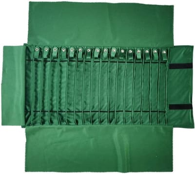 Sieraden Rol - Sieraden Opberger - Reizen - 16 Houders - 55x29cm Uitgevouwen - Grijs Groen