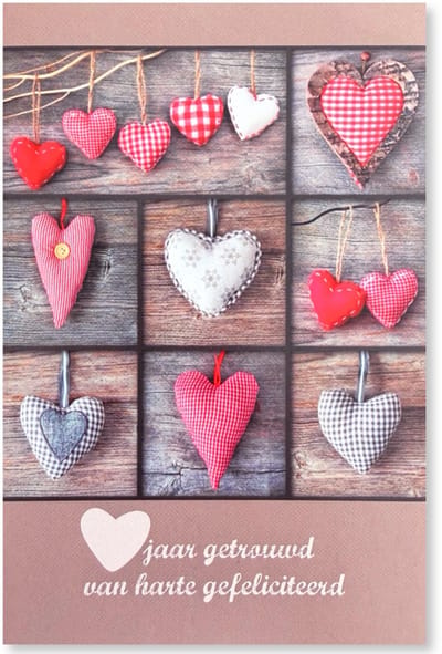 … Jaar Getrouwd Wenskaart - invulkaart Huwelijk Jubileum - 12 x 17 cm - gevouwen kaart Inclusief envelop