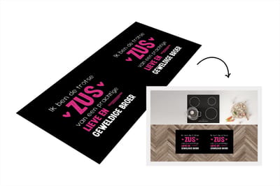 Keukenloper - Loper keuken - Ik ben de zus - Broer - Quotes - Spreuken - Zus - 120x50 cm - Keukenloper vinyl