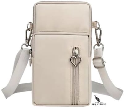 San Vitale® - Casual telefoon tas - Schoudertasje - Telefoontasje - Heuptas - Wandel/Sport/Mobiele Telefoon/Smartphone - Creme