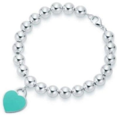 Ms Bohemia Kralen Armband S925 Puur Zilver 4mm Kralen Emaille Klassiek Hartvormig Logo Originele Tttiff Armband 16cm white