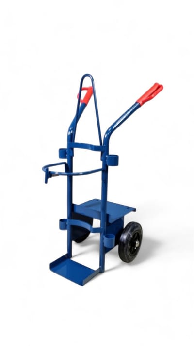 FRAMI flessenwagen voor 1x 30 / 40 / 50 liter fles t.b.v. t leg fles t.b.v. TIG apparatuur op massief rubberen wielen